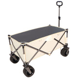 ZNTS Folding Wagon, Heavy Duty Utility Beach Wagon Cart for Sand with Big Wheels, Adjustable Handle&Drink W321P164906