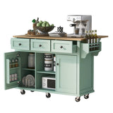 Kitchen Cart with Rubber wood Drop-Leaf Countertop ,Cabinet door internal storage racks,Kitchen WF298028AAE