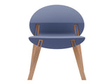 Summer - 4-Pack Grey Blue Chairs Red Oak Wood Legs & PP Seat, Indoor Dining & Living Room W3450P322868