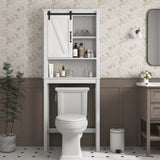 ZNTS Over-the-Toilet Storage Cabinet, Space-Saving Bathroom Cabinet, with Adjustable Shelves and A Barn W40935622