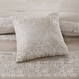 7 Piece Chenille Jacquard Comforter Set Taupe Queen B03597089