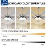 72 in Integrated LED Brushed Nickel Smart Ceiling Fan with Remote Control W1367139017