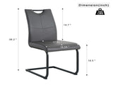 Modern Charcoal PU dining chair living room chair upholstered chair, black metal chair leg design, W210P199090