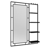 30X44 Ines Modern Vanity Mirror with Multi-functional Shelf, Large bathroom Mirror, Black Frame W708P235372