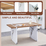 Natural Wood Grain MDF Dining Table - 55"x31.5" Stable Design.Suitable For Various Modern Home Decor W2920P232766