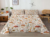 4pcs White-spotted red mushroom flat sheet fitted sheet set combination scent 97861367