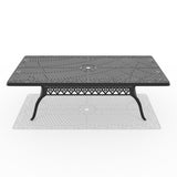 L82.68*W41.34-inch Cast Aluminum Patio Dining Table with Black Frame and Umbrella Hole W1710P166020