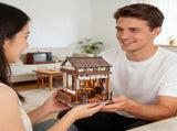 3d wooden puzzle for adults Sakura Noren Sake House book nook with lights model kit dollhouse DIY 37871509