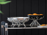 14.2x14.2x10.8" Silver Decorative Aluminum Bowl with Twig Stand W2078P489710