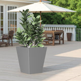 22" H Tall Metal Tapered Planter Large Outdoor & Indoor Garden Plant Pot with Drainage Hole and W3077P276883