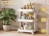 3 -Tier DIY Rolling Storage Cart,15.5" 14.5" 30" with Detachable Ventilated Trays for Kitchen & 75119826