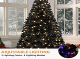 6ft Pre-Lit Artificial Christmas Tree,Hinged Black Halloween Christmas Tree with 818 Branch Tips and 92258842