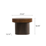 Set of 2 Fluted Oval Coffee Table - Solid Wood & MDF Nesting Coffee Table Set , W3158P323241