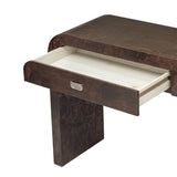 U_STYLE 60''Wooden Entryway Table with Burl Veneer, Console Table with 2 Large Drawers and Metal N711P216235P