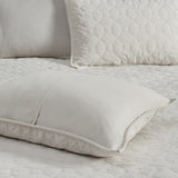 3 Piece Velvet Quilt Set Ivory Full/Queen B03597469