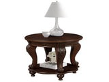 22'' Retro Round End Table,Solid Wood Sofa Side Table with Shelf,Living Room Corner Table Easy 66103170