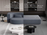 Modern Floor Sofa with 2 Pillows,Convertible Teddy Fabric Foam-Filled Sleeper Sofa Bed,15" Full Size 73126856