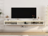 Floating TV Stand, Wall Mounted TV Shelf with Led Lights & Power Outlet, Cabinet for tv Stands for W1321P311892