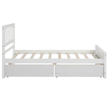 ZNTS Twin size Platform Bed with Two Drawers, White 53907385