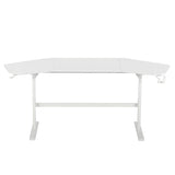 Techni Sport TS911D Gaming Desk with Shelves & Accessory Holder, White B031P269896