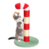 Christmas Cat Scratching Post, Cute Candy Cane Cat Scratcher with Sisal Scratching Post & Soft 87377269