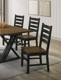 ZNTS Industrial Style Dining Room Side Chairs Set of 2pc Chairs Black and Dark Oak Finish Wooden Seat B011P208970