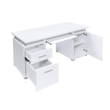 55-inch Office Computer Desk with2 Drawers in White B016P210454