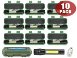 10Pcs Mini Zoomable LED Flashlight USB RechargeableCamping Hiking Flashlight Work light 09332566