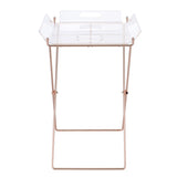 Clear and Copper Tray Table with Removable Tray B062P181412
