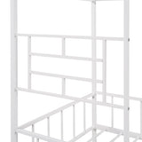 Metal House Bed Frame Twin Size with Slatted Support No Box Spring Needed White 77841896