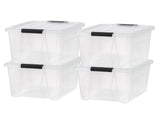 32 Qt. Plastic Storage Bins with Lids, Stackable Storage Containers, Totes, 4 Pack 68070006