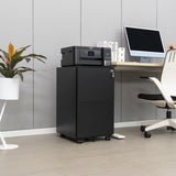 2 Drawer File Cabinet with Lock, Steel Mobile Filing Cabinet on Anti-tilt Wheels, Rolling Locking W252103816