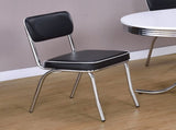Set of 2 Upholstered Side Chairs, Black and Chrome B016P225404