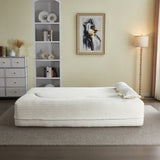 Modern Floor Sofa with 2 Pillows,Convertible Plush Corduroy Foam-Filled Sleeper Sofa Bed,15" Full W1885P347080