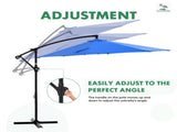 Outdoor Patio Umbrella, 10ft Offset Hanging Patio Umbrella with Aluminum Stand, 8 Ribs, UV 25483134