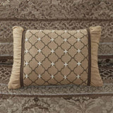 5 Piece Reversible Jacquard Bedspread Set Brown/Gold Queen B03597513