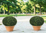 18.5IN dark Artificial Topiary Balls Outdoor Faux Boxwood Decorative Green Spheres for Garden Front W2945P460785
