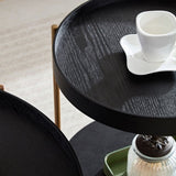 2-Piece Modern 2 tier Round Coffee Table Set for Living Room,Easy Assembly Nesting Coffee Tables, W2582P167726