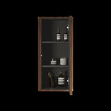 ZNTS CC0414S305 Striped Walnut Bathroom Floating Side Cabinet, Wall-mounted Storage Cabinet for Small W1865132400