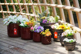 Handmade Dark Coffee Ceramic Planter Set of 4 , Indoor/Outdoor Flower Pot for W3273P321575