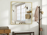 32"x40" Rectangular Bathroom Mirror Wall Mounted Mirror with Metal Frame, Gold 03652735