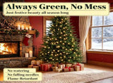 6ft Wide Christmas Tree with 300 Warm White LEDs 2345 Tips Hinged Design 36054642