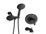 Classic High Pressure Single Handle 6 Function Rain shower Head with Handheld Shower with Tup Spout W121946591