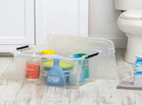 32 Qt. Plastic Storage Bins with Lids, Stackable Storage Containers, Totes, 4 Pack 68070006