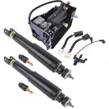 ZNTS Pair Rear Shock Absorbers + Air Compressor Pump Set For Cadillac Escalade Chevrolet Suburban Tahoe 84710593