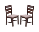 Contemporary Antique Cherry Set of 2pc Dining Solid wood Ladder Back Fabric Cushion Seat B011P194286