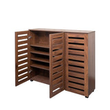 Shoe Cabinet, 5-Tier Shoe Storage Cabinet with Adjustable Shelves, Wooden Shoe Rack Organizer with W331P242462