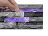 24 Sheets Peel and Stick Backsplash Marble Wall Tiles Waterproof Oilproof Purple Glossy Imitation 03610989