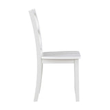 Classic Transitional 5pc Dining Set White Finish Dining Table and Four Side Chairs Set Lattice-Back B011P144224