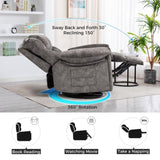 Swivel and Rocking Recliner Chair with Massage and Heating Bonded Leather Sofa W1403P172912